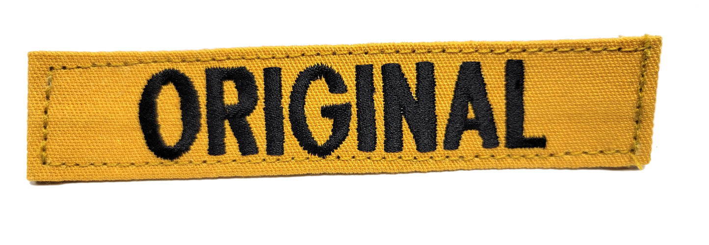 Gold Name Tape with Hook Fastener - Fabric Material