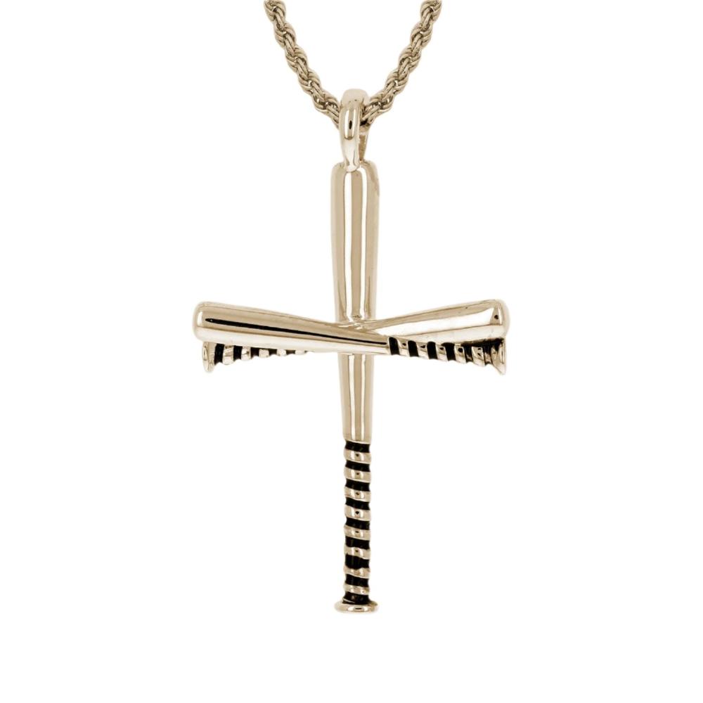 Color Grip Baseball Bat Cross Necklace