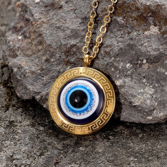 Gold Evil Eye Stainless Steel Necklace