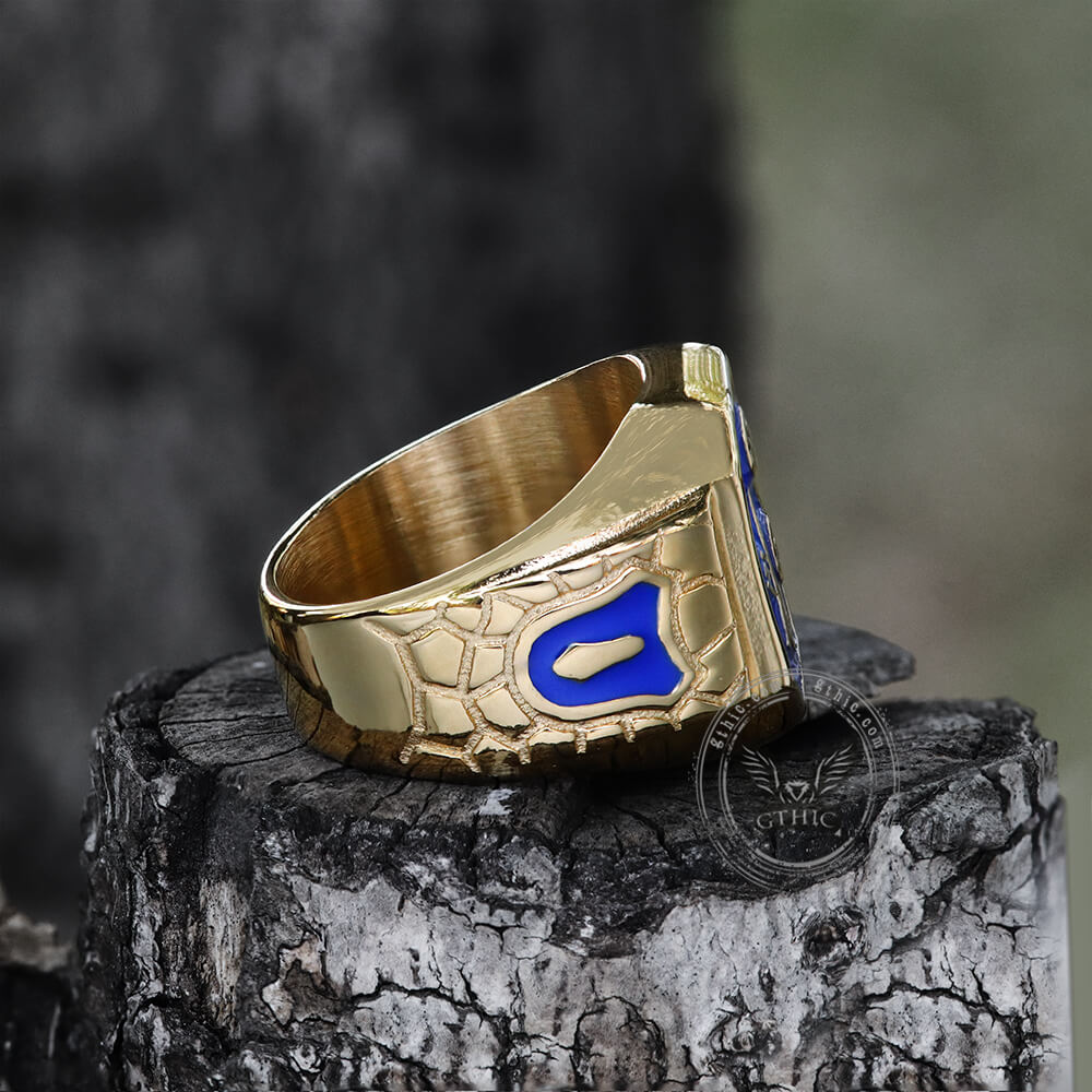 Gold Plated Freemason Stainless Steel Masonic Ring