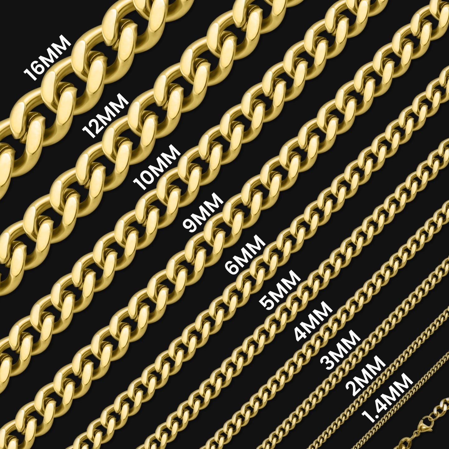 Gold Diamond Cut Curb Chain