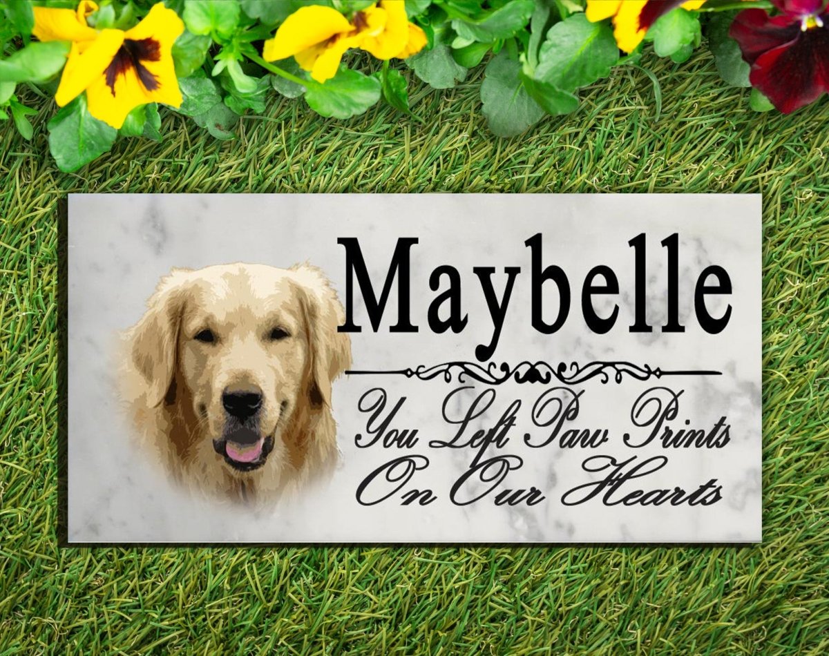 Golden Retriever Memorial Stone Dog Grave Marker Custom Garden Plaque