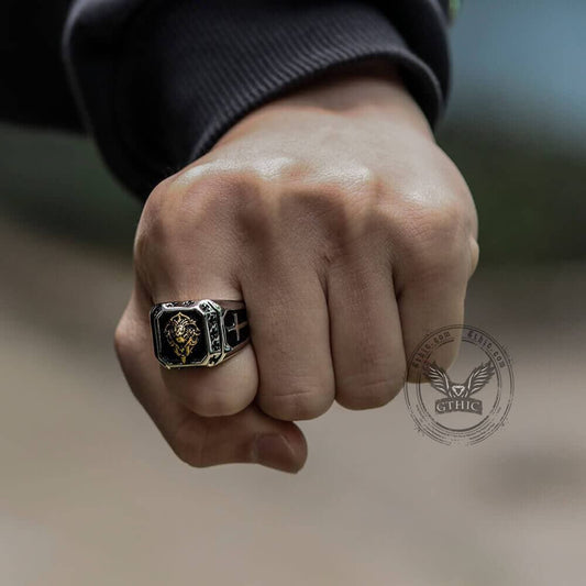 Golden Lion Stainless Steel Beast Ring