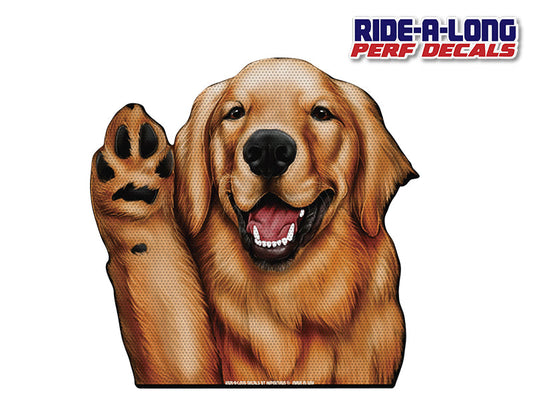 Golden Retriever *RIDE A LONG* Perforated Decal