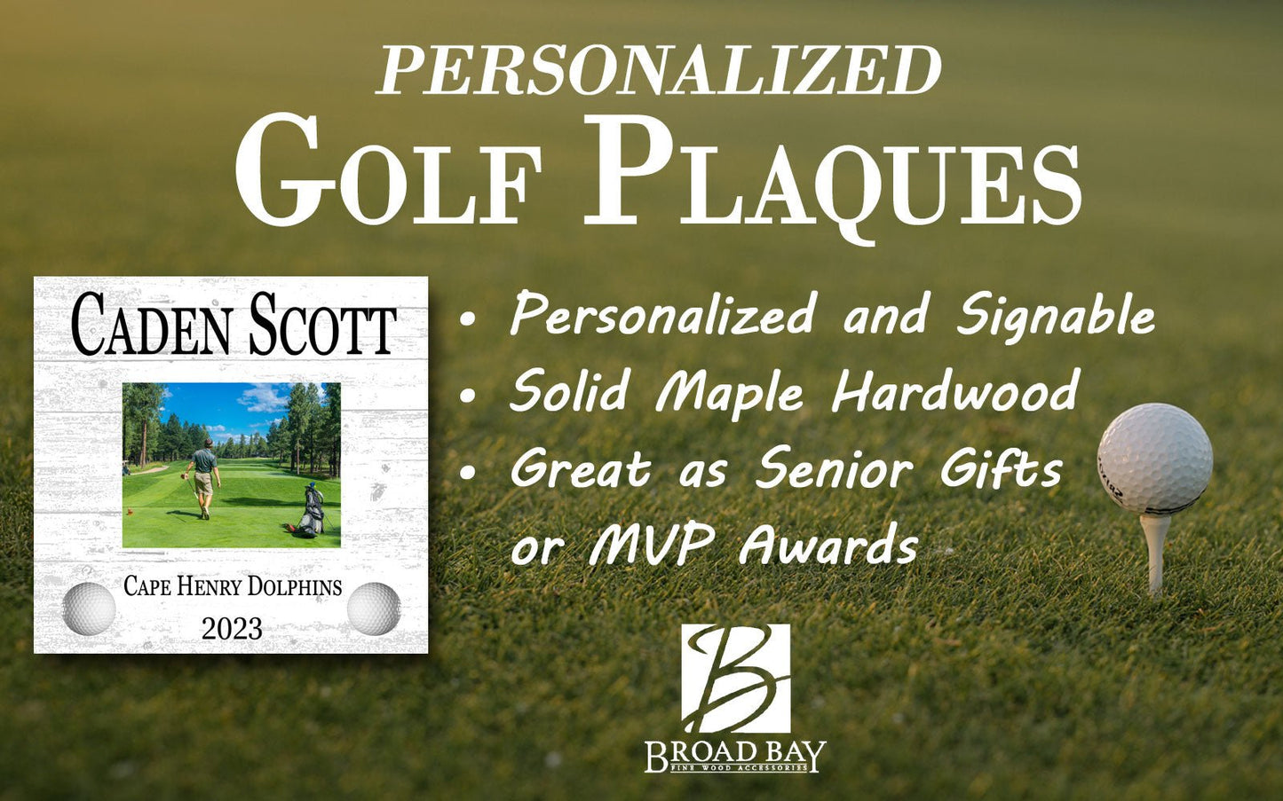Golf Award Recognition Photo Plaque Season Year End Gift for Player, Coach or MVP