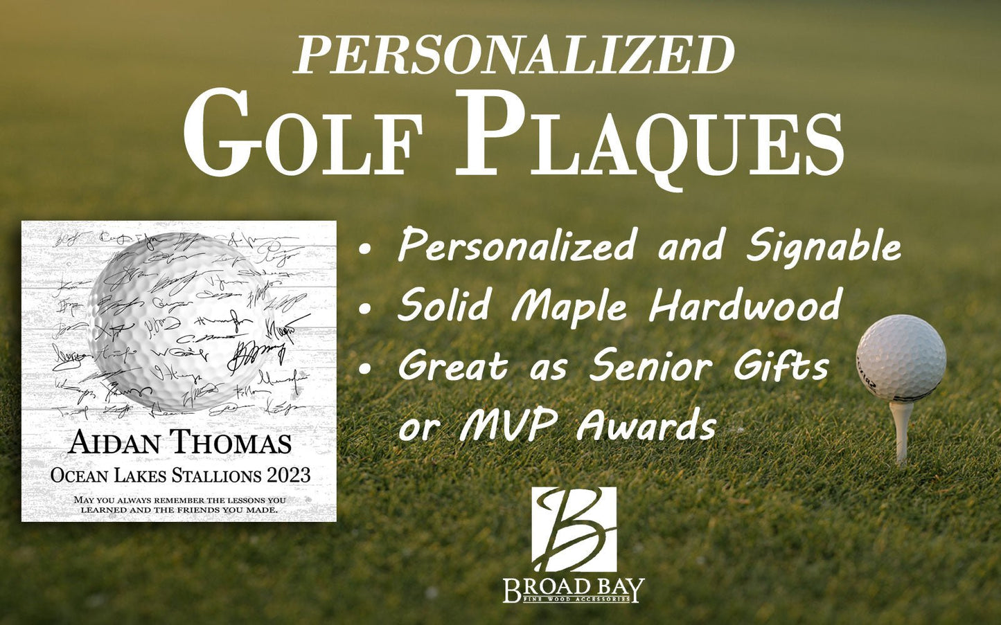 Golf Team Plaque Recognition Award Personalized Senior Season End Gift or MVP