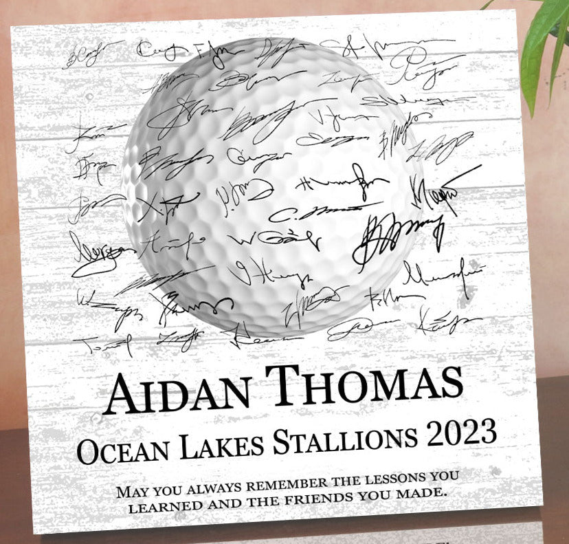 Golf Team Plaque Recognition Award Personalized Senior Season End Gift or MVP