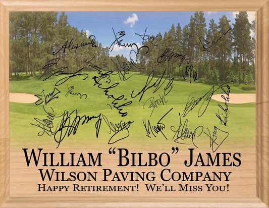 Golf Theme Retirement Plaque