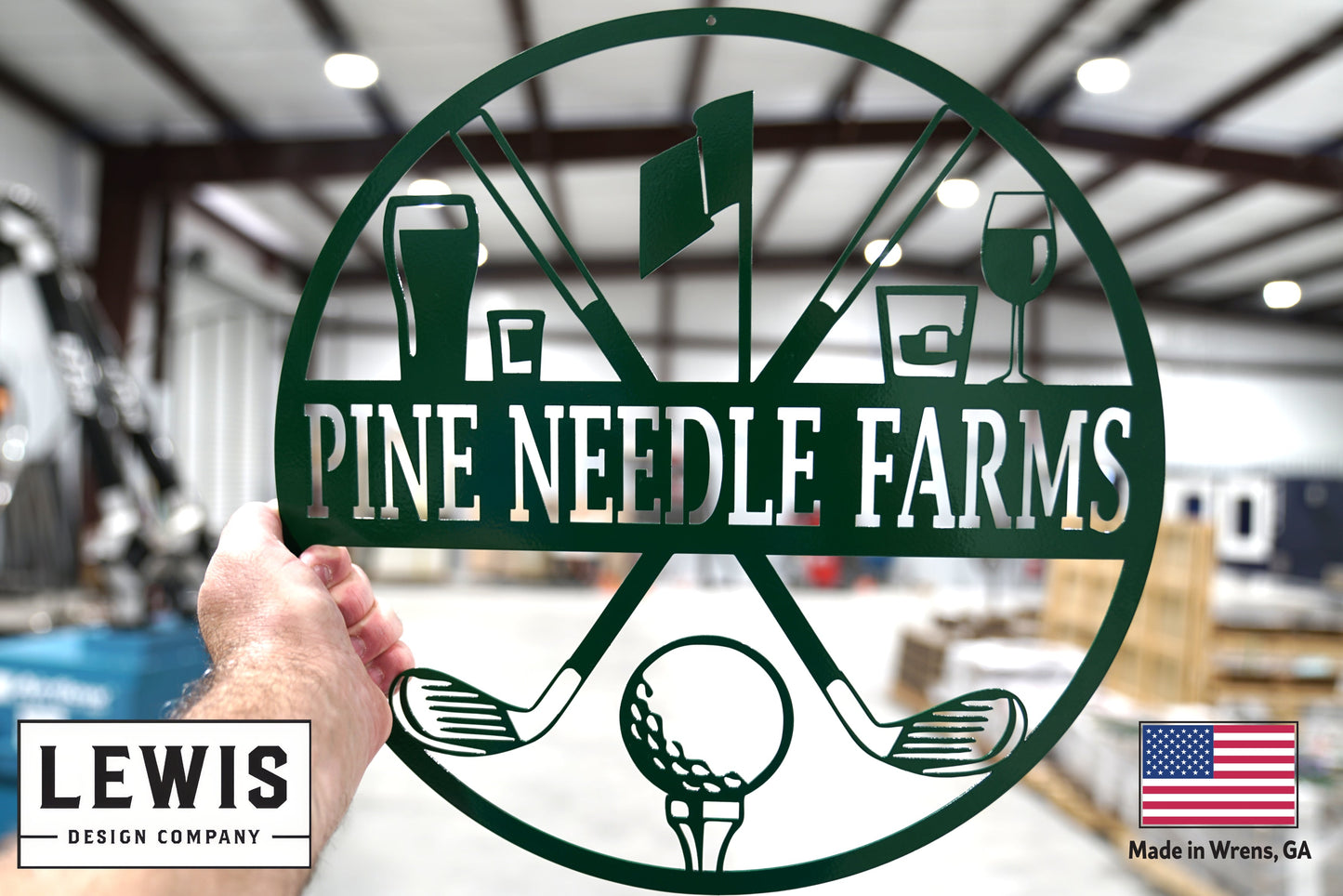 Golf 19th Hole Custom Name Metal Sign