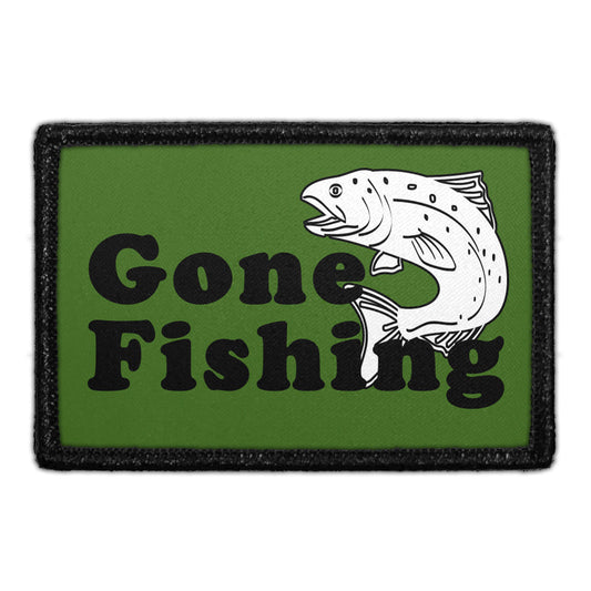 Gone Fishing - Green - Removable Patch