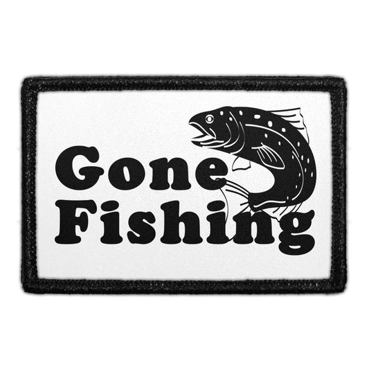 Gone Fishing - White - Removable Patch