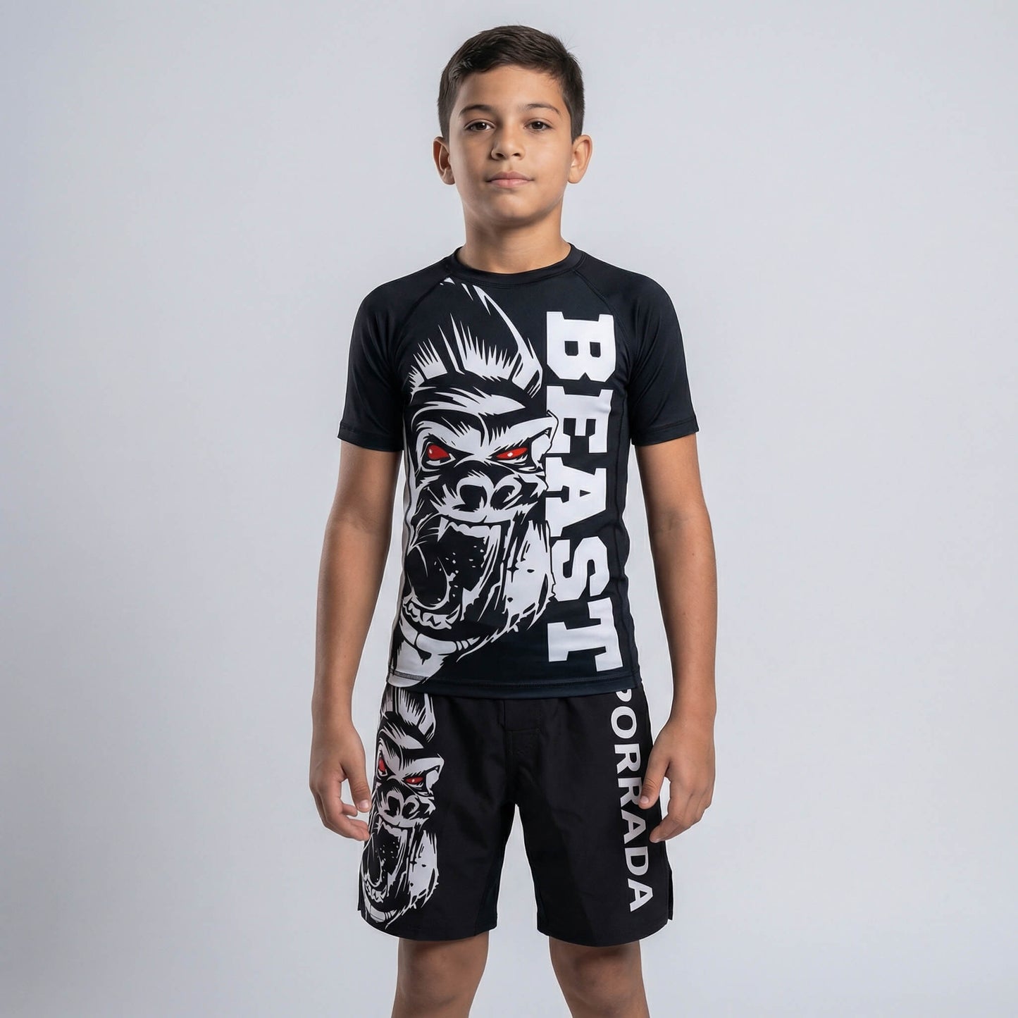 GORILLA BEAST KIDS SHORT SLEEVE RASH GUARD