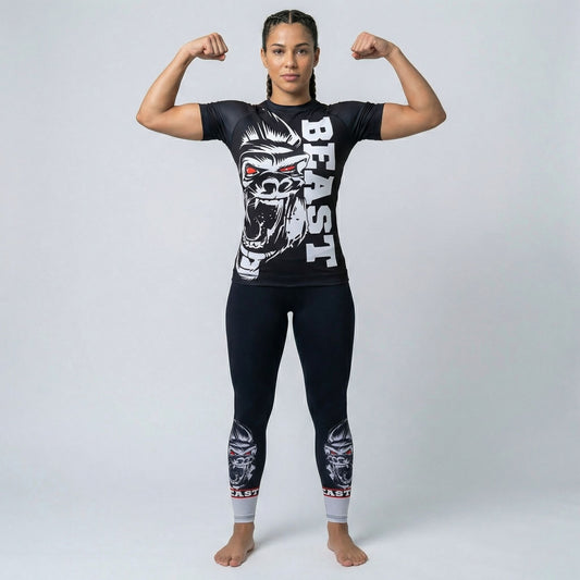 GORILLA BEAST WOMEN SHORT SLEEVE RASH GUARD