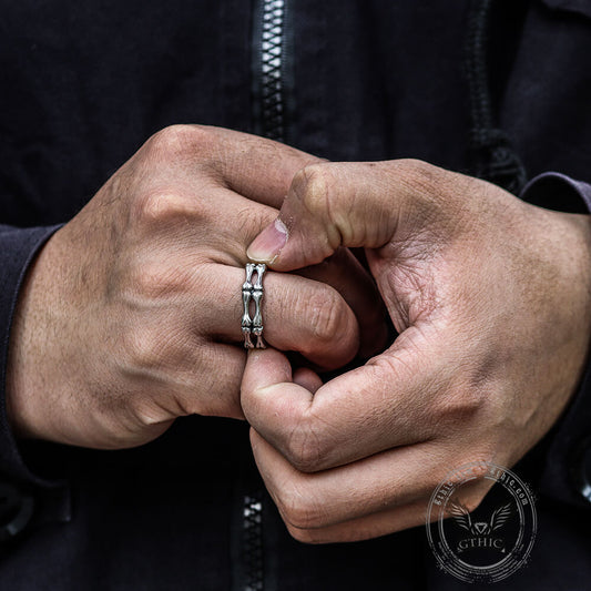 Gothic Bone Stainless Steel Skull Ring