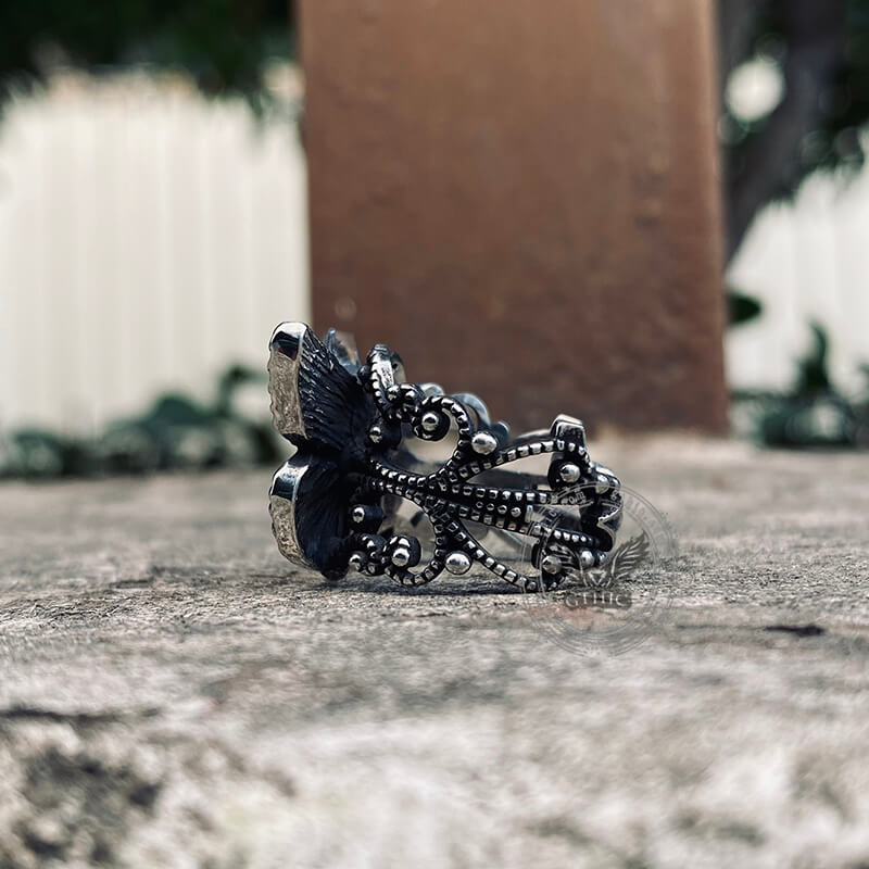 Gothic Butterfly Stainless Steel Animal Ring