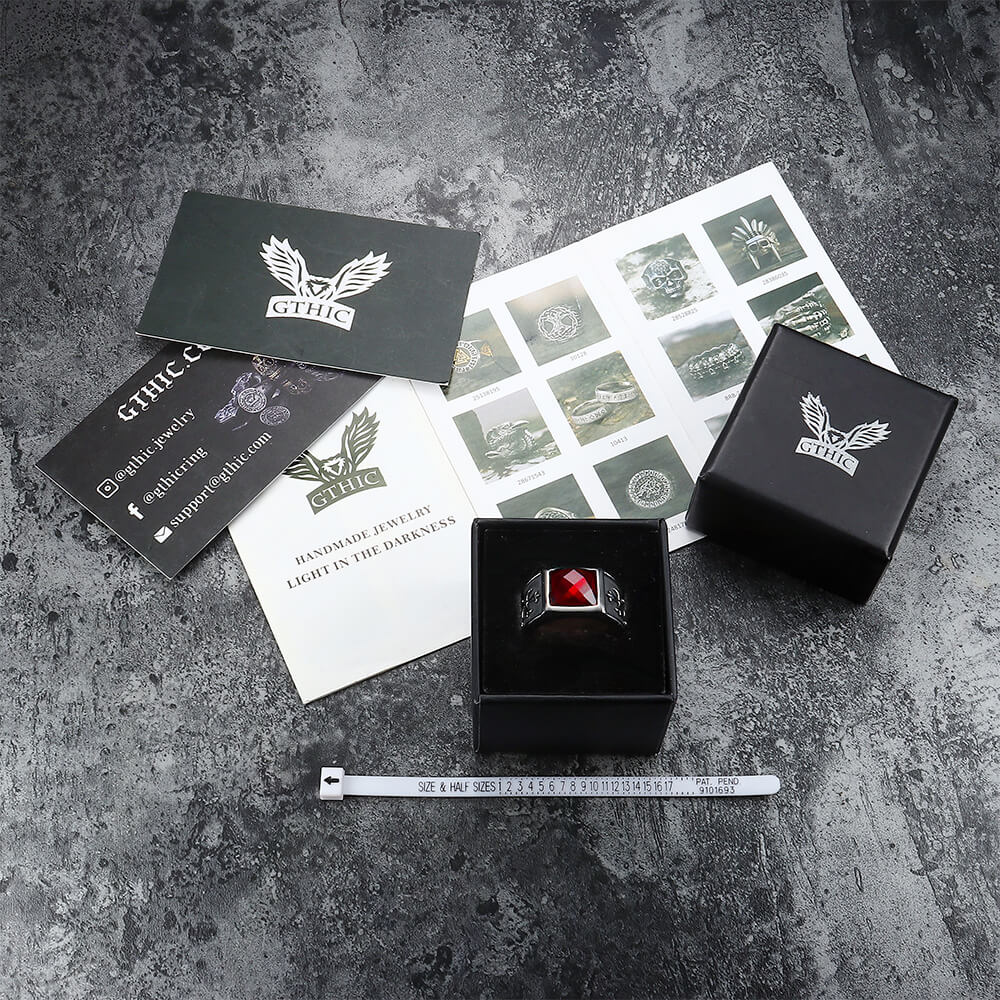 Gothic Cross Fleury Stainless Steel CZ Ring