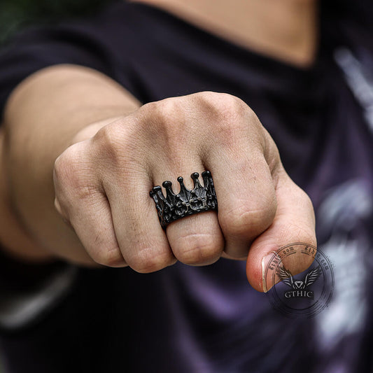 Gothic Crown Stainless Steel Punk Ring