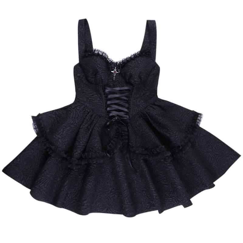 Gothic Double-Layered Polyester Party Dress