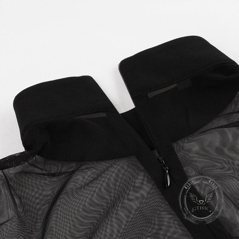 Gothic Mesh Patchwork Flared Sleeve Dress