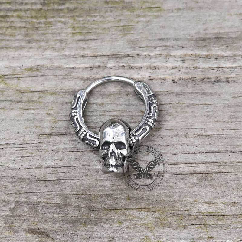Gothic Pattern Skull Stainless Steel Earrings
