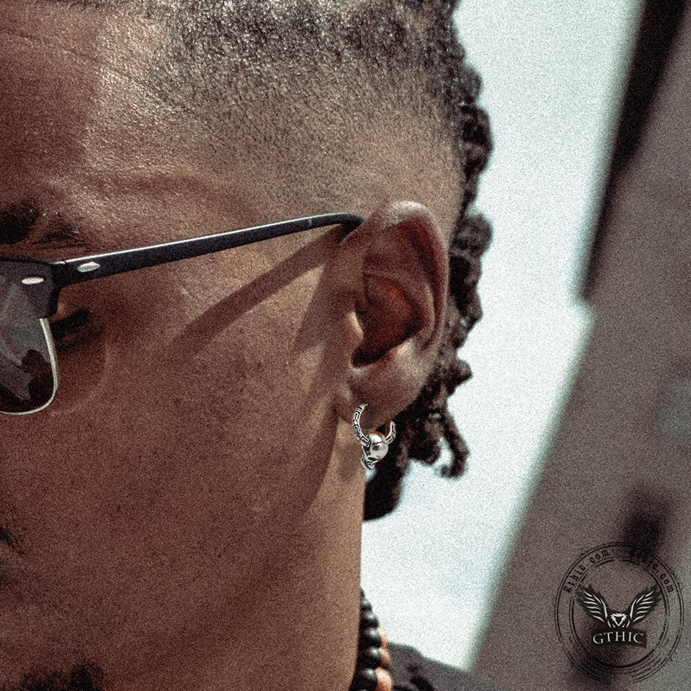 Gothic Pattern Skull Stainless Steel Earrings