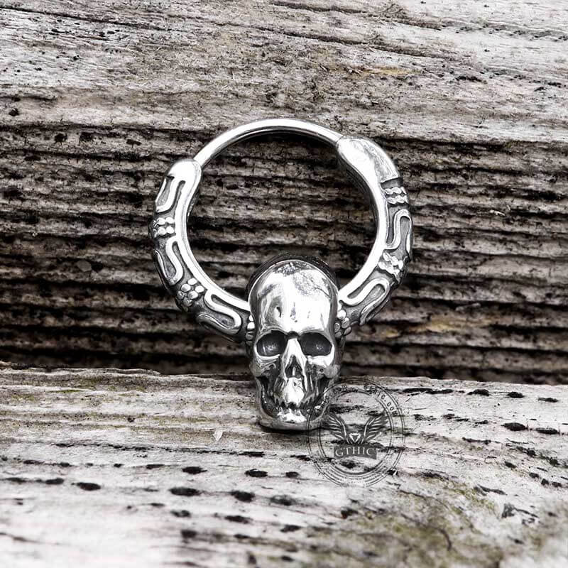 Gothic Pattern Skull Stainless Steel Earrings