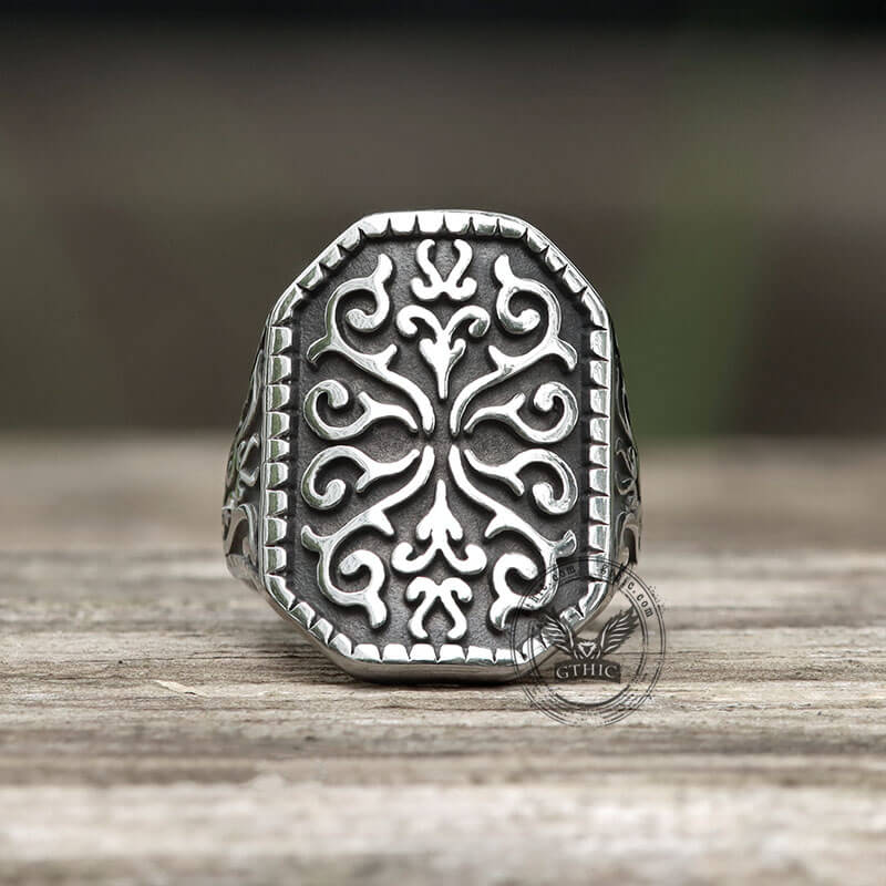 Gothic Pattern Stainless Steel Ring