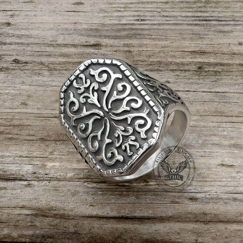 Gothic Pattern Stainless Steel Ring