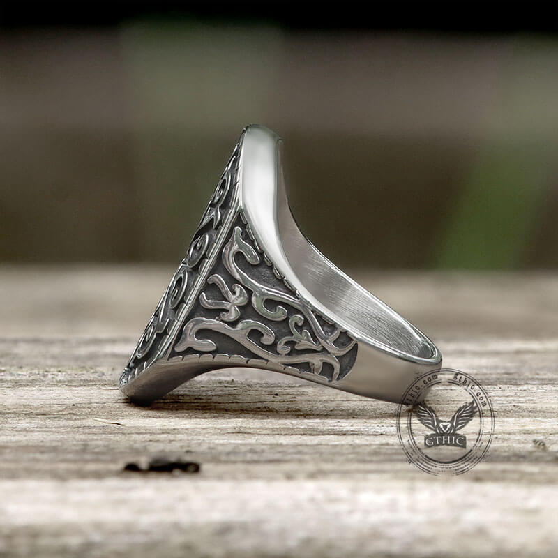Gothic Pattern Stainless Steel Ring