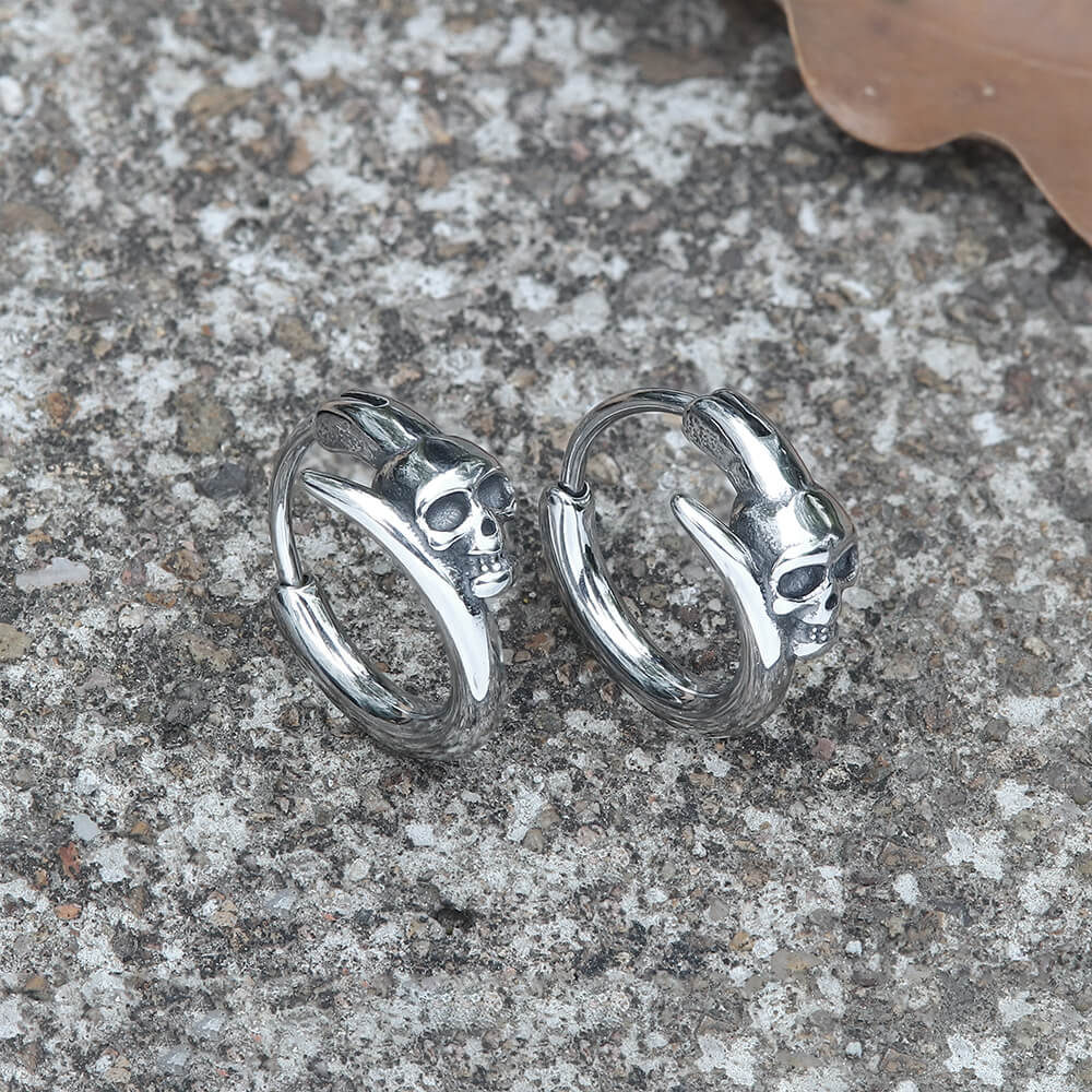 Gothic Skull Stainless Steel Earrings