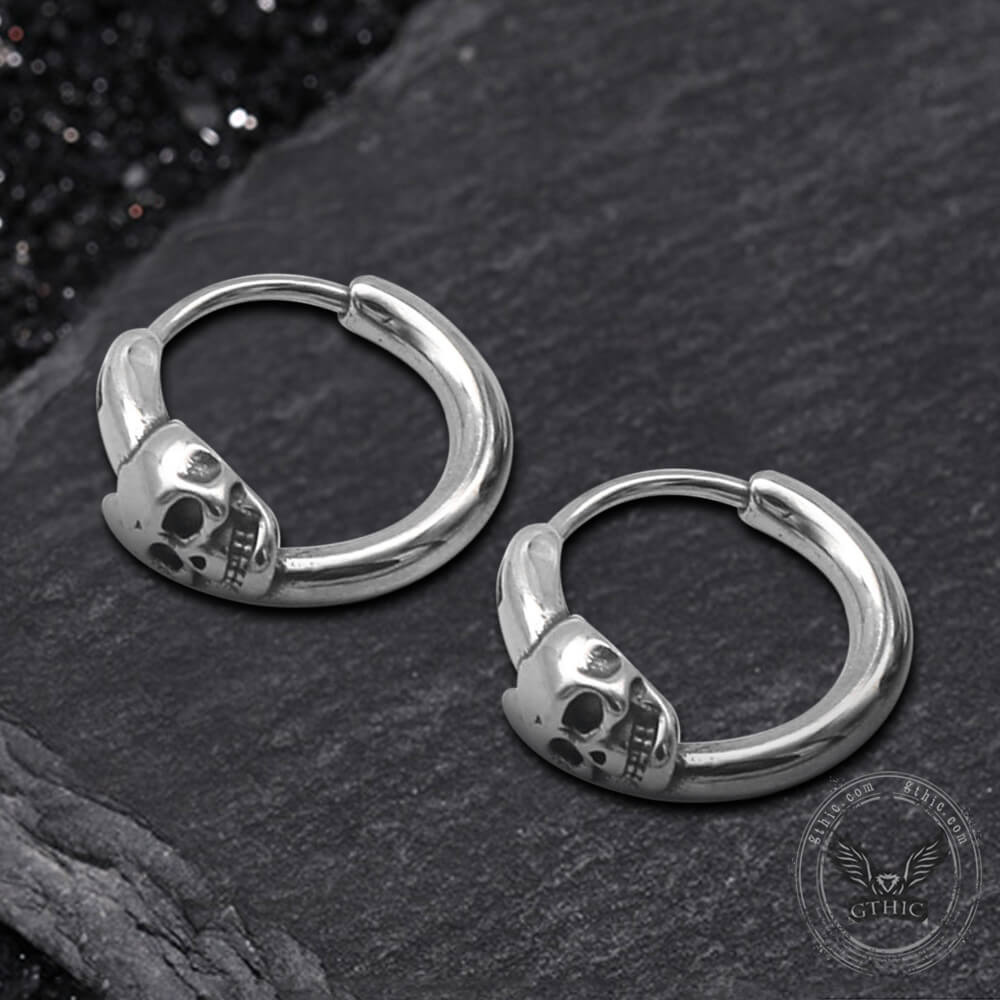 Gothic Skull Stainless Steel Earrings