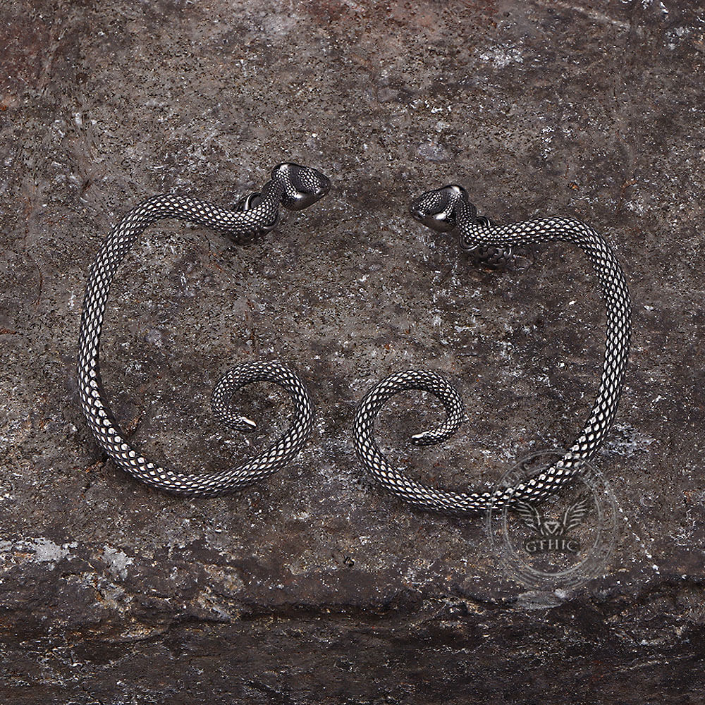 Gothic Snake Stainless Steel Stud Earrings