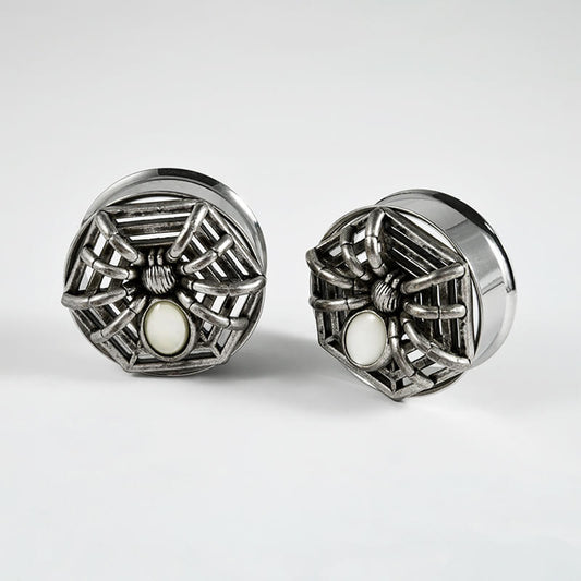 Gothic Spider Design Stainless Steel Ear Gauges