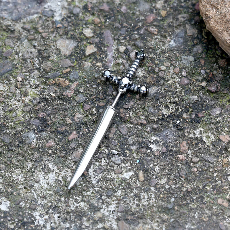 Gothic Sword Stainless Steel Stud Earrings
