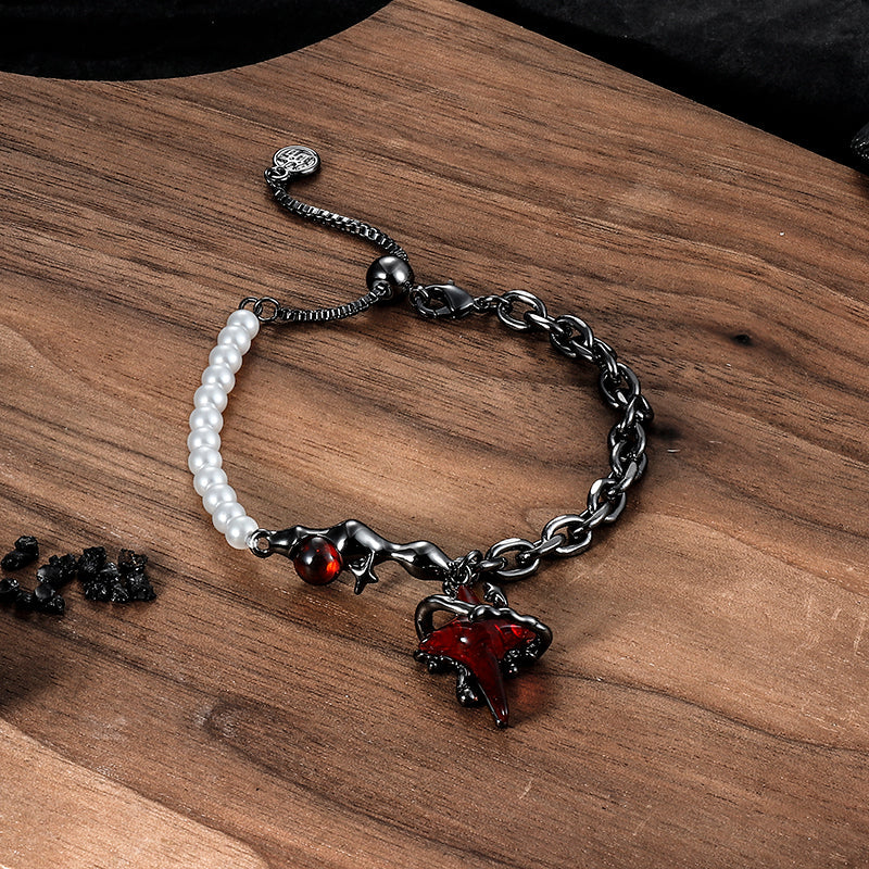 Gothic Thorns Four-Pointed Star Alloy Bracelet
