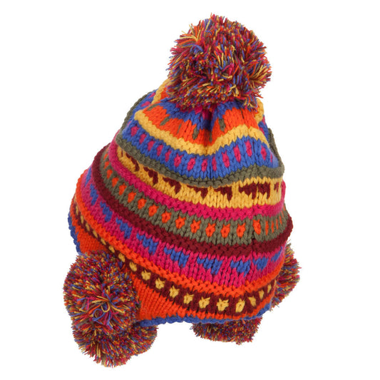 Girl's Striped Pom Ski Beanie