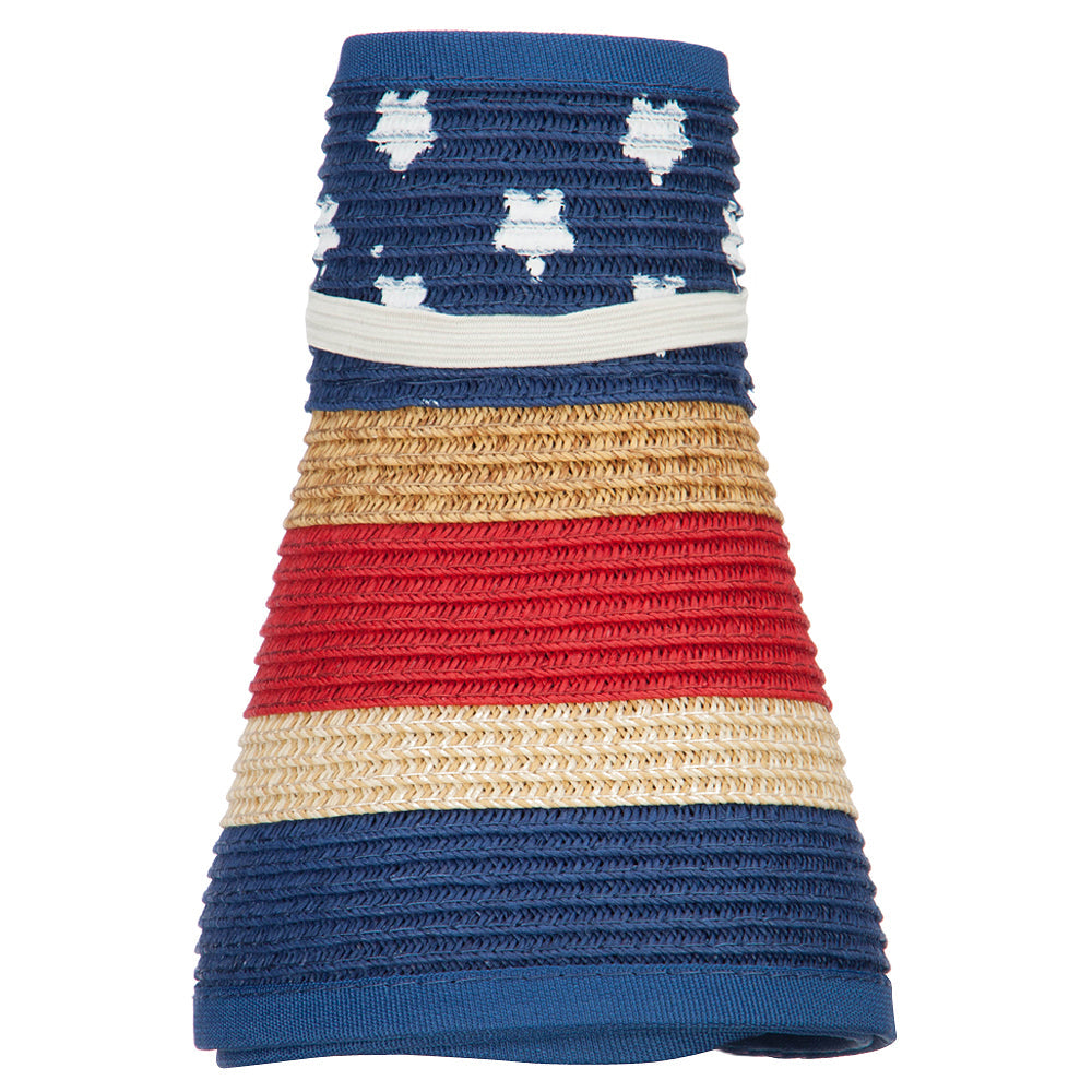 Girl's Paper Braid Rolled 3.5 Inch Brim Visor