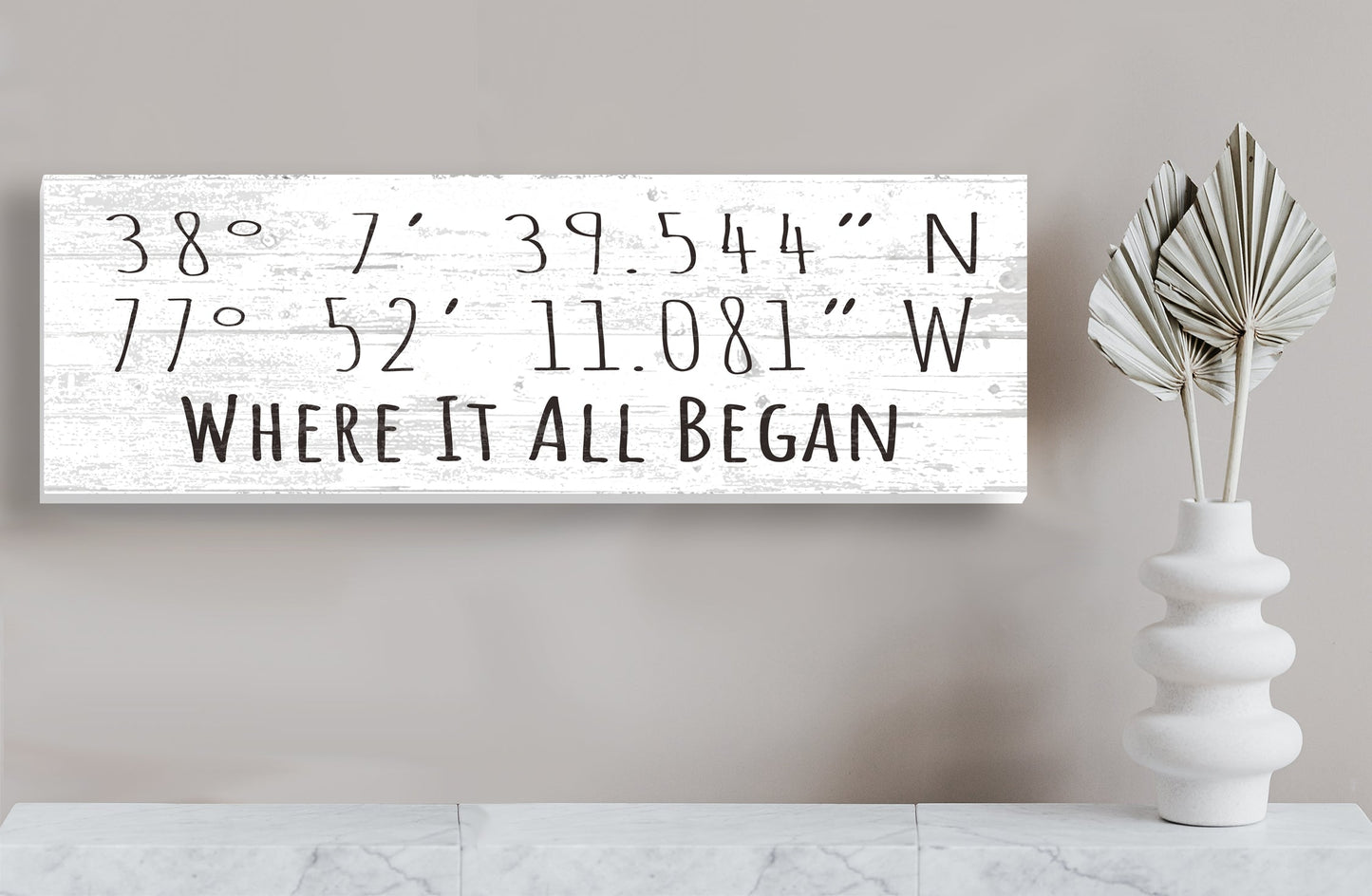 Custom GPS Coordinates Sign – Personalized “Where It All Began” Latitude & Longitude Plaque