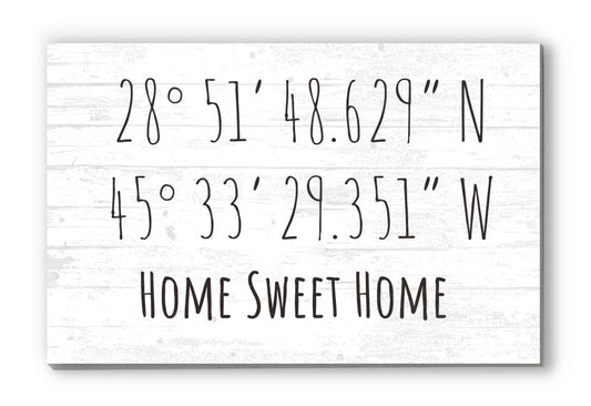 GPS Coordinate Sign - Personalized Latitude Longitude Location Wall Art - 16.5" x 10.5"