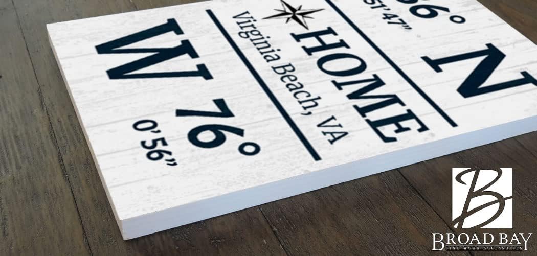 GPS Coordinate Sign - Personalized Solid Wood Latitude Longitude Wall Art - 16.5" x 10.5"