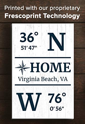 GPS Coordinate Sign - Personalized Solid Wood Latitude Longitude Wall Art - 16.5" x 10.5"