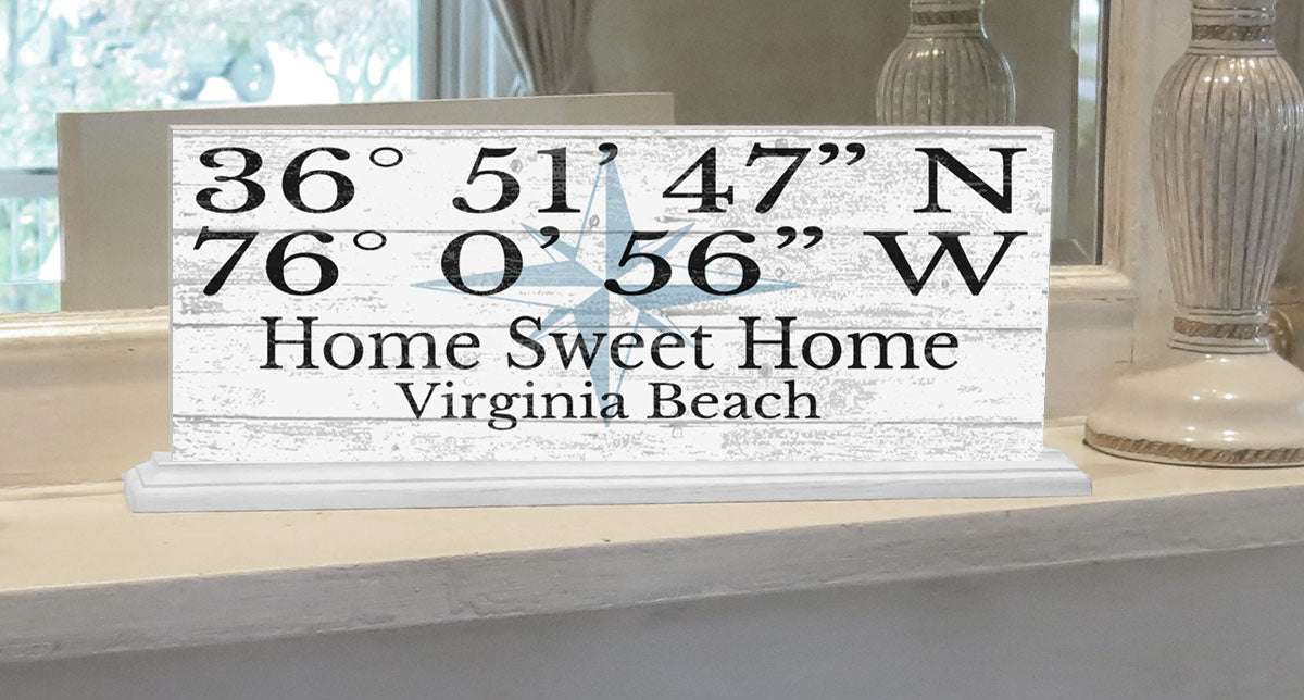 GPS Coordinates Sign Custom Latitude Longitude Location Personalized