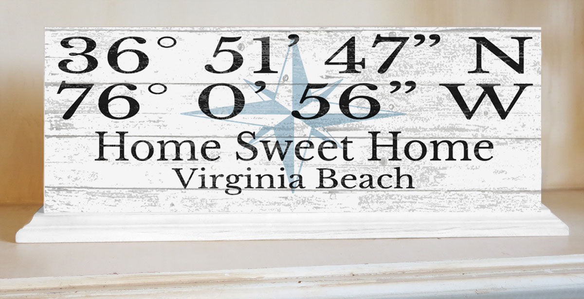 GPS Coordinates Sign Custom Latitude Longitude Location Personalized