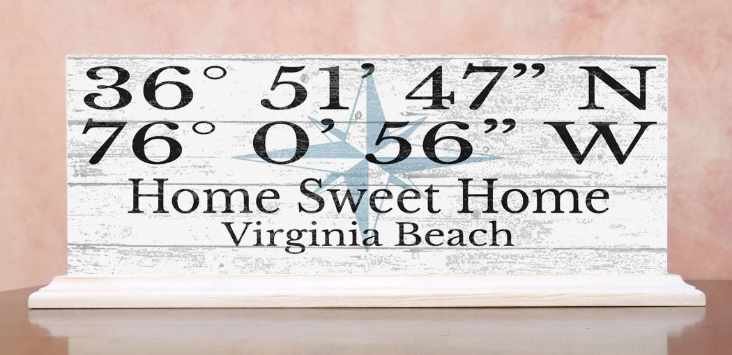 GPS Coordinates Sign Custom Latitude Longitude Location Personalized