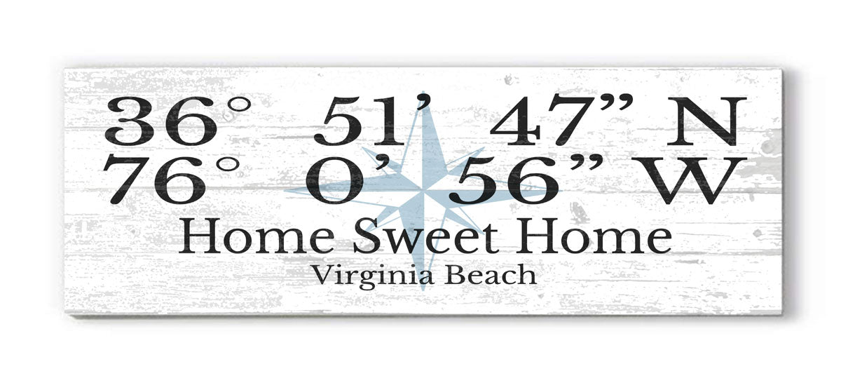 Custom GPS Coordinates Sign – Personalized “Home Sweet Home” Latitude & Longitude Plaque