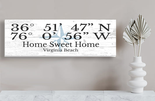 Custom GPS Coordinates Sign – Personalized “Home Sweet Home” Latitude & Longitude Plaque