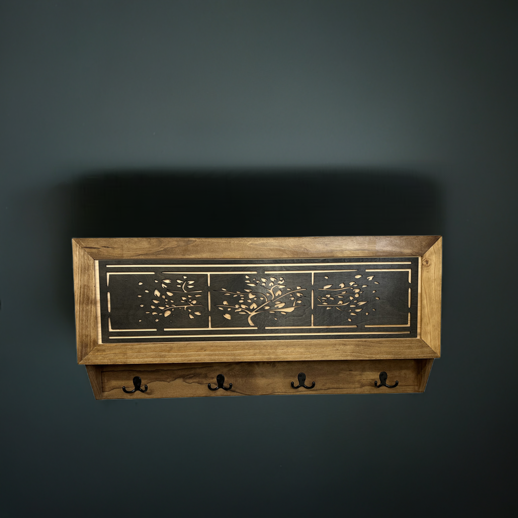 Family Tree Coat Rack Gun Concealment Decor - Handcrafted Wooden Gun Cabinets - Gun Shelf Hidden Storage for Rifles, Shotguns, & Handguns - Quick Access Hidden Wall Safe