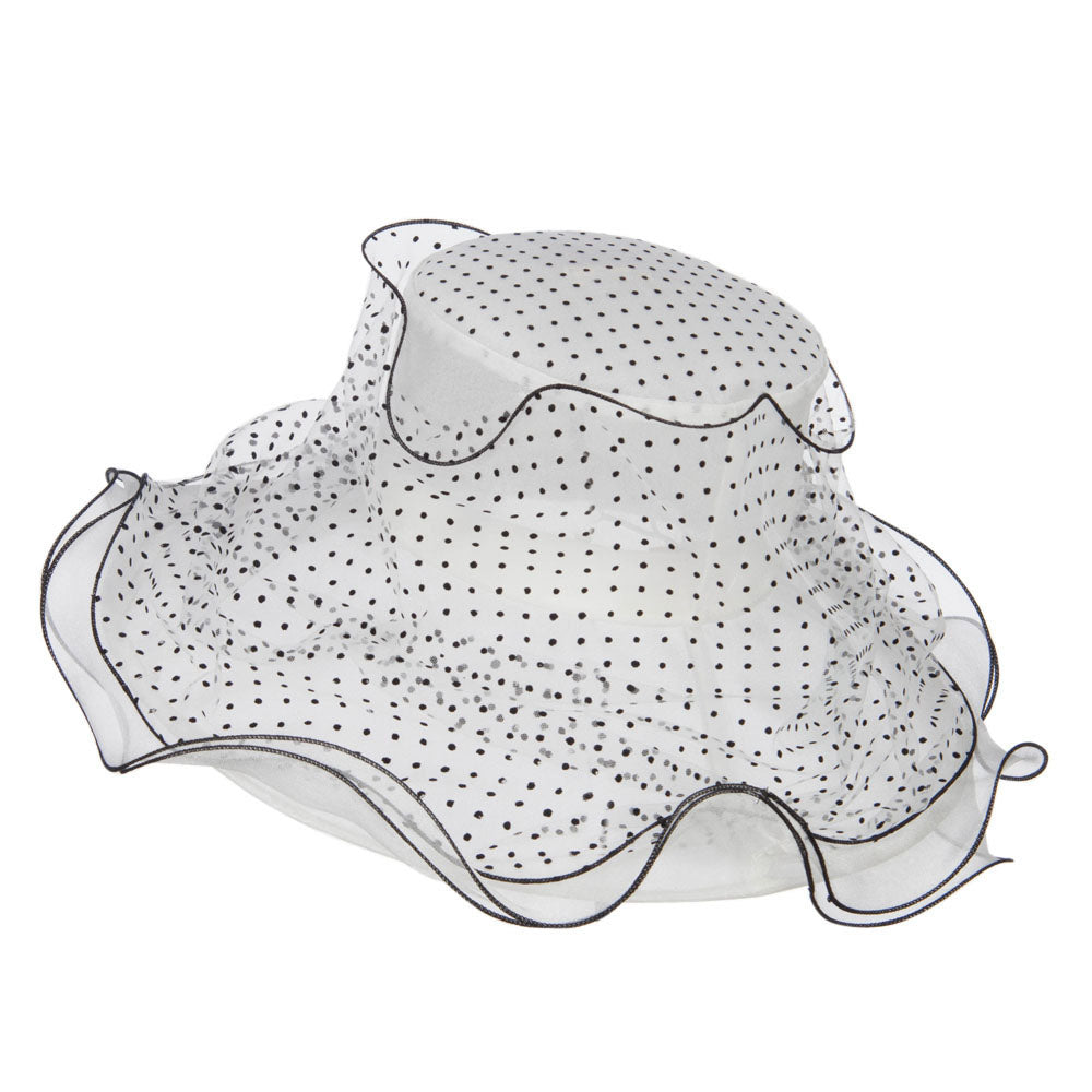 Polka Dot 3 Flowers Organza Hat