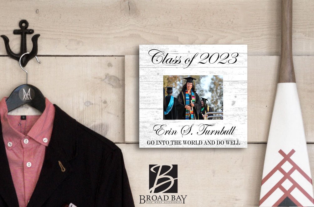 Graduation Frame With Photo Printed on Wood Personalized for High School, College or University
