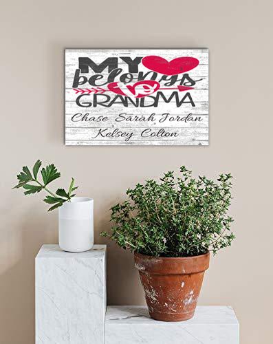 Grandma Gift Sign Personalized with Grandkids Names